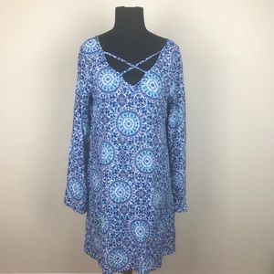 SOCIALITE blue bell sleeved flowy dress S
